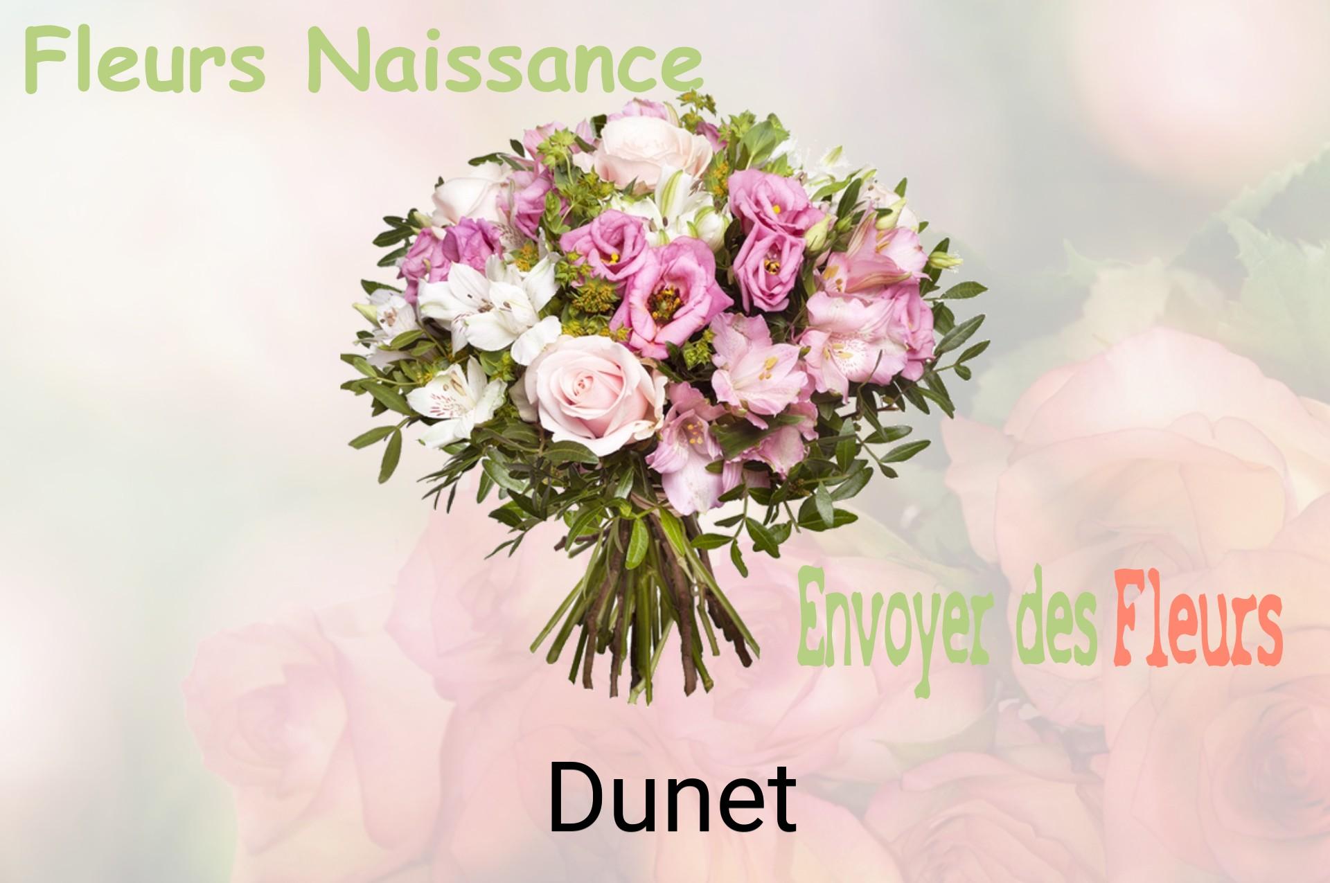 Bouquet de fleurs de naissance livré à Dunet