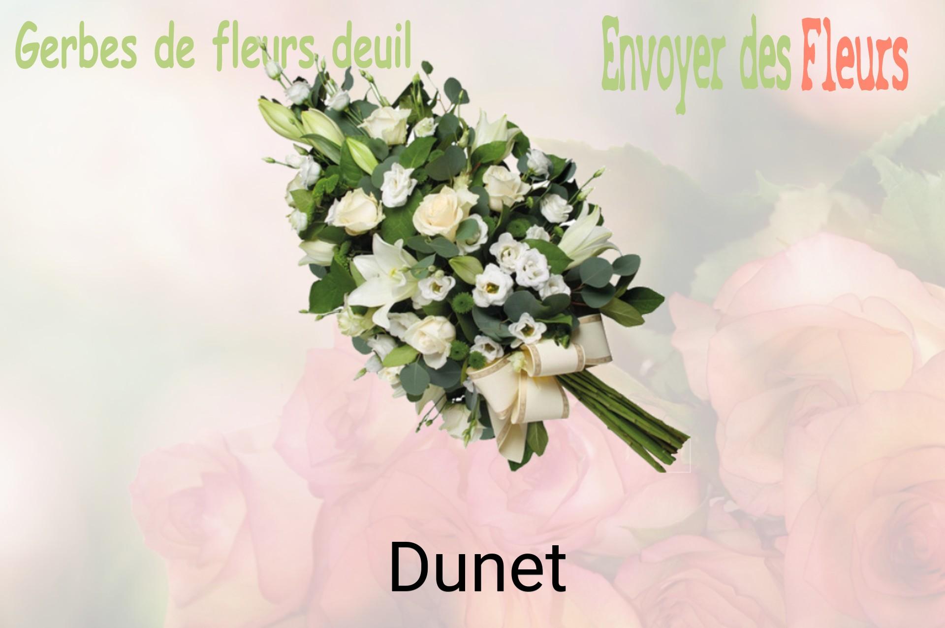 Gerbe de fleurs de deuil livrée à Dunet